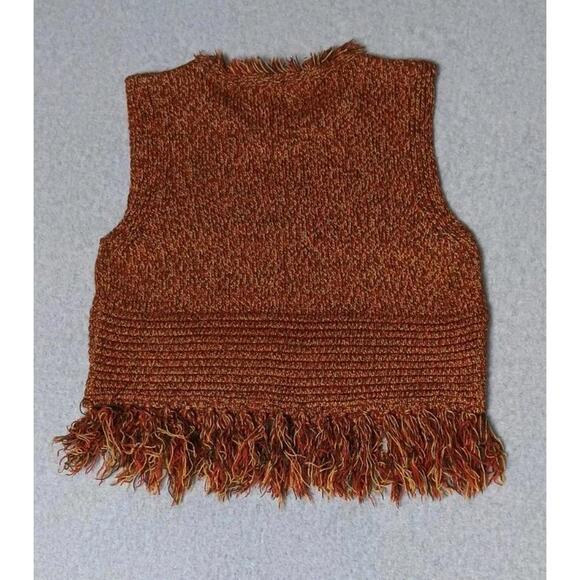 Earthbound Cropped Tank Top Womens Size Small Multicolor Crochet Tassel... - Picture 10 of 10